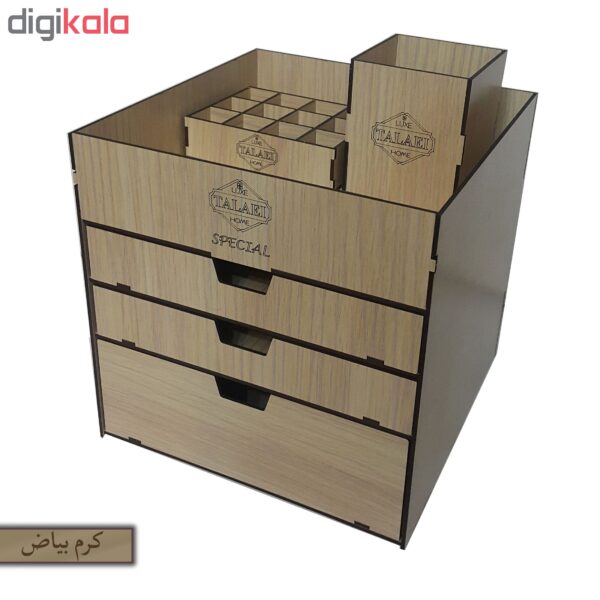 استند آرایشی لوکس طلائی مدل 0013 به همراه جای برس آرایشی و رژ لب