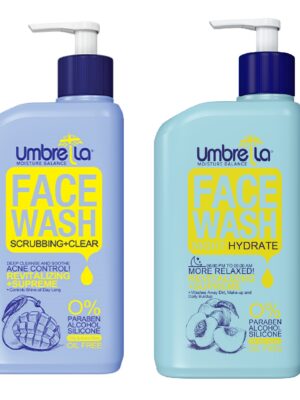 ژل شستشو صورت آمبرلا مدل هلو حجم 310 میلی لیتر به همراه ژل شستشو صورت مدل انبه حجم 310 میلی لیتر