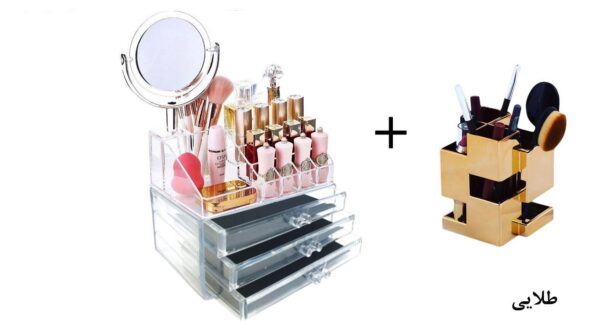 استند لوازم آرایشی مدل cosmetic به همراه جا برسی و آینه
