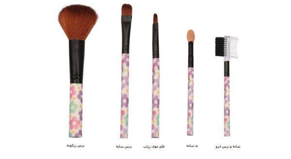 ست براش آرایشی مدل 6966 مجموعه 5 عددی