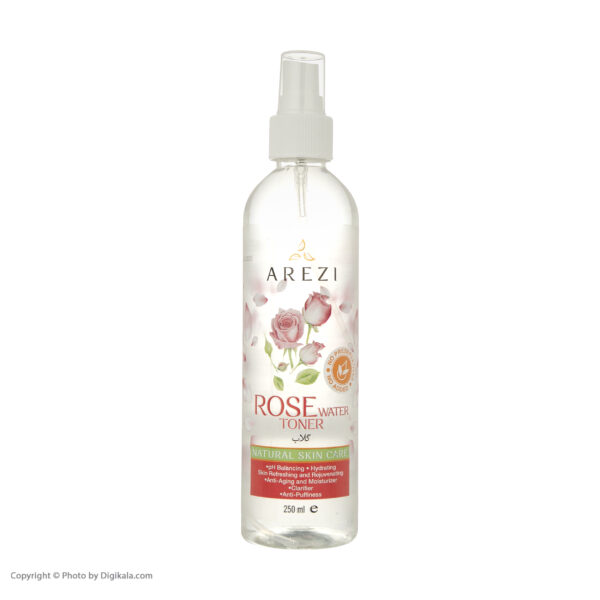 تونر صورت عارضی مدل rosewater حجم 250 میلی لیتر