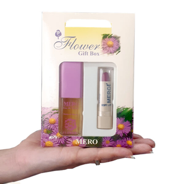 رژ لب جامد مرو شماره 76 به همراه عطر جیبی مدل Flower حجم ۱۵ میلی لیتر