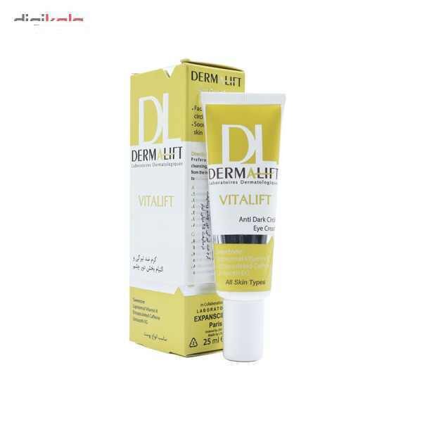 کرم ضد تیرگی و التیام بخش دور چشم درمالیفت مدل Vitalift Anti Dark حجم 25 میلی لیتر