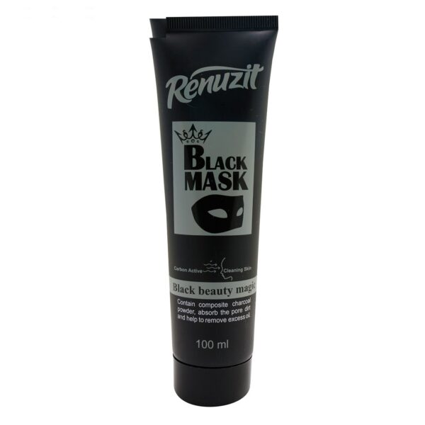 ماسک صورت رینو زیت مدل Black mask carbon active حجم 100 میلی لیتر مجموعه 2 عددی