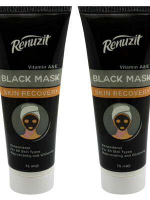 ماسک صورت رینو زیت مدل Black mask carbon active حجم 75 میلی لیتر مجموعه 2 عددی