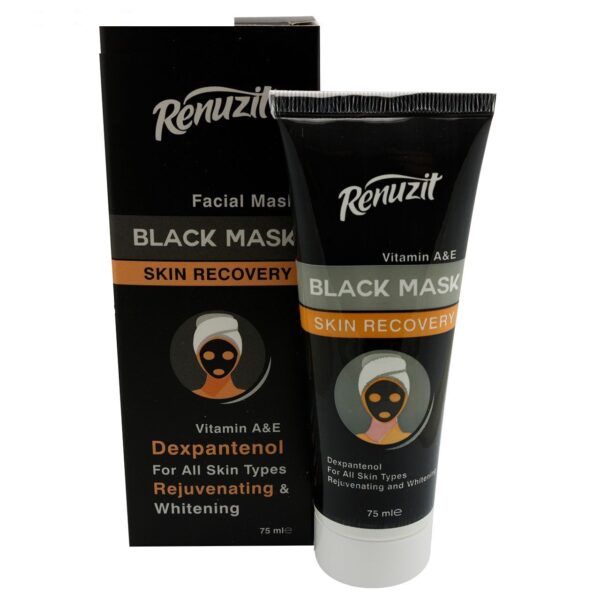 ماسک صورت رینو زیت مدل Black mask carbon active حجم 75 میلی لیتر مجموعه 2 عددی