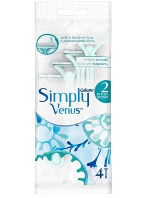 خودتراش ژیلت مدل Simply Venus Blue بسته 4 عددی