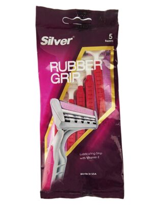 خود تراش 5 عددی سیلور مدل Rubber Grip