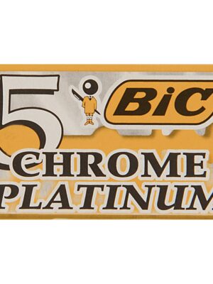 تیغ یدک سنتی بیک مدل Platinum Chromium Double Edge بسته 5 عددی