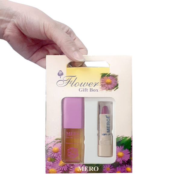 رژ لب جامد مرو شماره 76 به همراه عطر جیبی مدل Flower حجم ۱۵ میلی لیتر