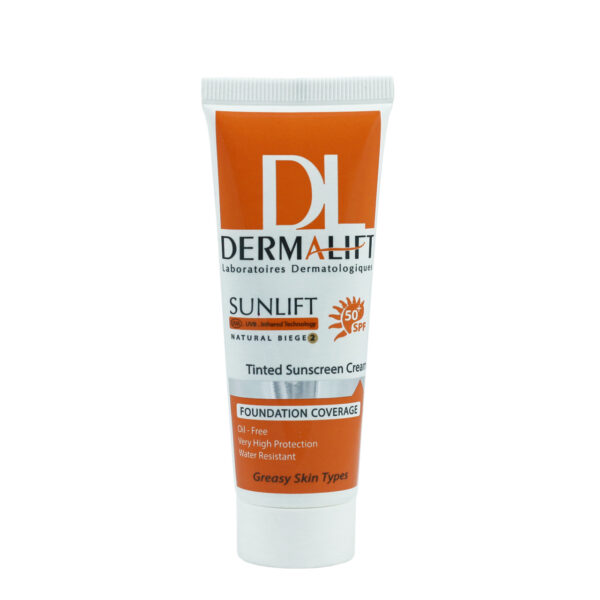 کرم ضد آفتاب رنگی درمالیفت مدل Sunlift SPF50 بژ طبیعی حجم 40 میلی لیتر