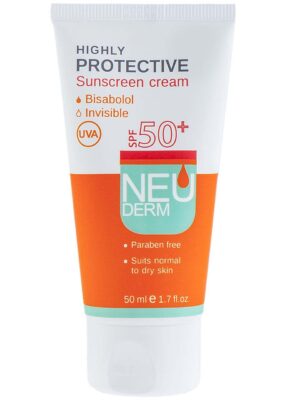 کرم ضد آفتاب نئودرم مدل Highly Protective Invisible SPF50 حجم 50 میلی لیتر