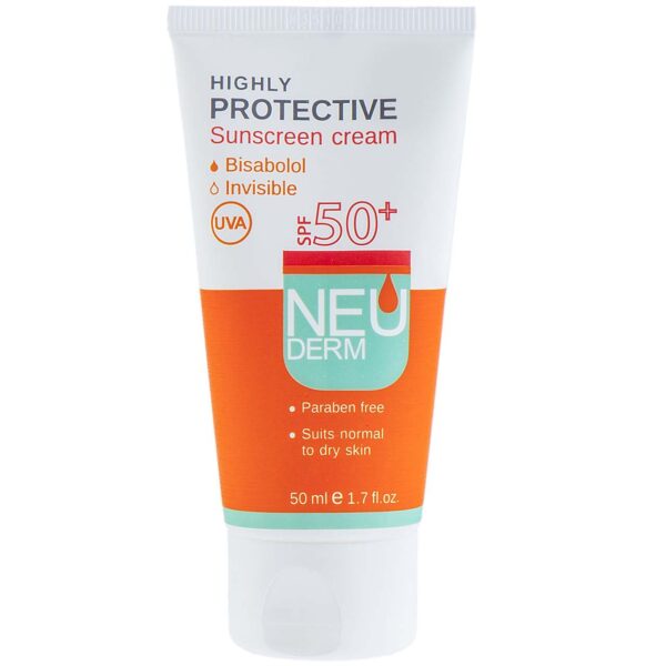 کرم ضد آفتاب نئودرم مدل Highly Protective Invisible SPF50 حجم 50 میلی لیتر