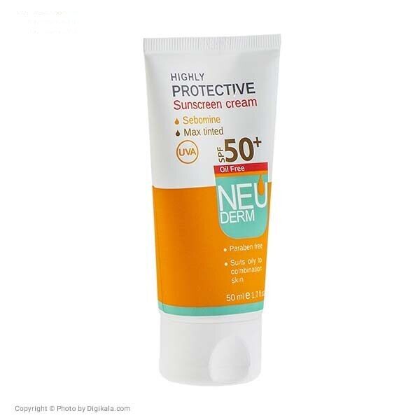 کرم ضد آفتاب فاقد چربی نئودرم مدل Highly Protective Max Tinted SPF50 حجم 50 میلی لیتر