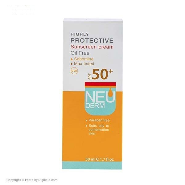 کرم ضد آفتاب فاقد چربی نئودرم مدل Highly Protective Max Tinted SPF50 حجم 50 میلی لیتر