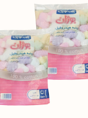 پنبه آرایشی پنبه هیدروفیل بوژان مدل 27004 وزن 100 گرم مجموعه 2 عددی