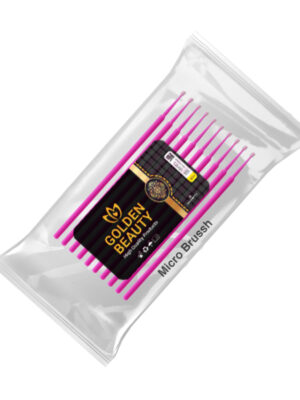 قلم میکروبراش ناخن و مژه گلدن بیوتی مدل M1 بسته 10 عددی