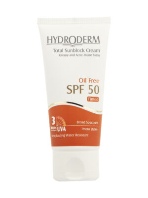 کرم ضد آفتاب رنگی فاقد چربی هیدرودرم مدل Medium Beige SPF50 حجم 50 میلی لیتر