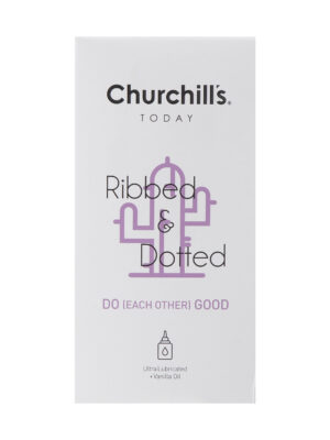 کاندوم چرچیلز مدل Ribbed And Dotted بسته 12 عددی