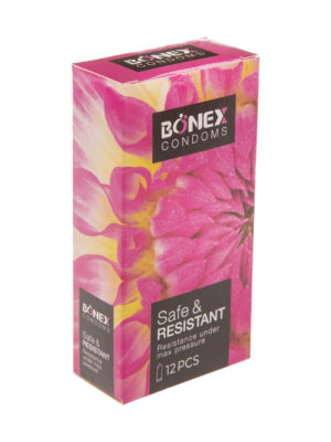 کاندوم بونکس مدل Safe  & Resistant بسته 12 عددی