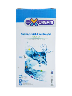 کاندوم ایکس دریم مدل Antibacterial And Antifungal بسته 12 عددی