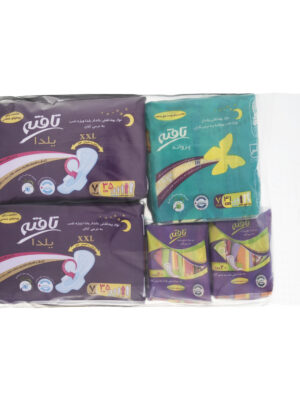 نوار بهداشتی تافته مدل یلدا و پروانه سه بسته 7 عددی به همراه پد روزانه مدل Ultra Thin دو بسته 20 عددی