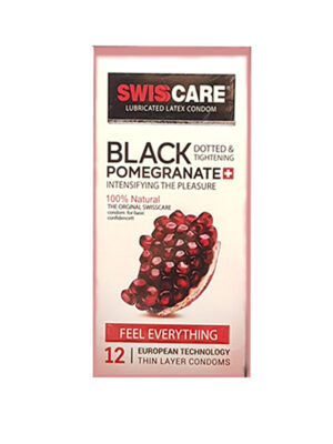 کاندوم سوئیس کر مدل  BLACK POMEGRANATE بسته 12 عددی