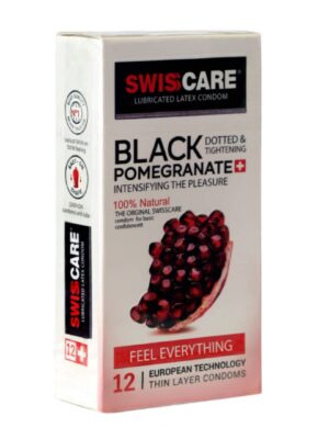 کاندوم سویس کر مدل BLACK POMEGRANATE بسته 12 عددی