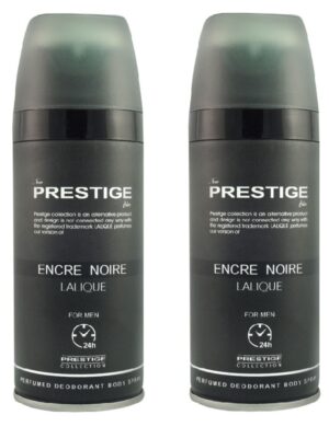 اسپری خوشبو کننده بدن مردانه پرستیژ مدل Lalique Encre Noir حجم 150 میلی لیتر مجموعه 2 عددی