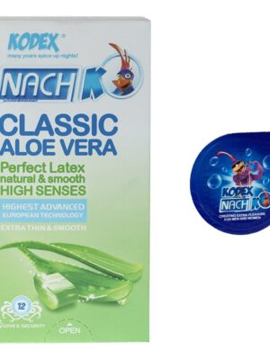 کاندوم نازک مدل بلیسر کدکس به همراه یک بسته کدکس مدل Classic Aloe Vera بسته 12 عددی