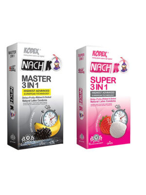 کاندوم کدکس مدل تاخیری و خاردار 3IN1 مجموعه 2 عددی