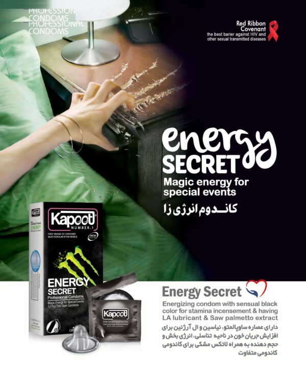 کاندوم کاپوت مدل energy Secret بسته 12 عددی