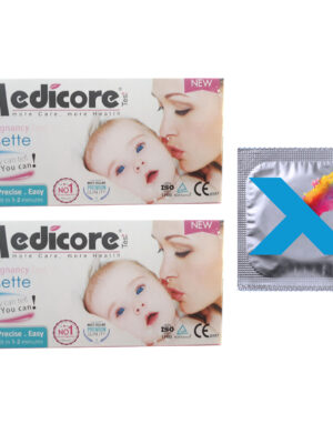 بی بی چک مدیکور مدل Cassette ۹۹.۸٪ مجموعه 2 عددی به همراه کاندوم مدل X