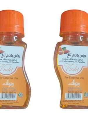 روغن بادام تلخ ویولت مدل شقایق حجم 60 میلی لیتر بسته 2 عددی