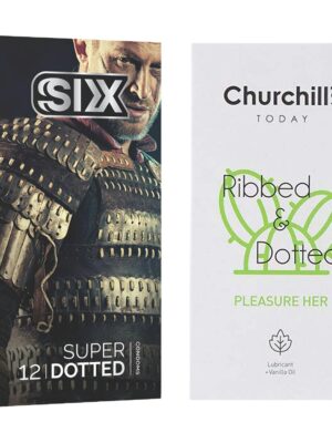 کاندوم چرچیلز مدل Pleasure Her بسته 12 عددی به همراه کاندوم سیکس مدل خاردار بسته 12 عددی