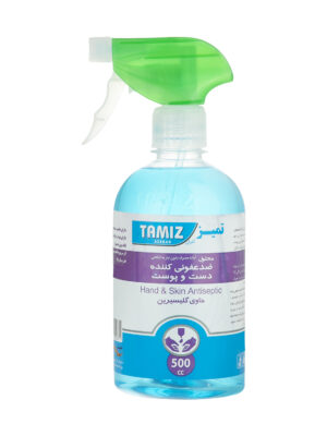 محلول ضد عفونی دست تمیز مدل TMZ-500S  حجم 500 میلی لیتر