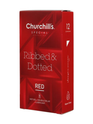 کاندوم چرچیلز مدل Ribbed & Dotted بسته 12 عددی