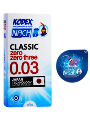 کاندوم ناچ کدکس مدل Classic 0.03 بسته 12 عددی به همراه کاندوم ناچ کدکس مدل بلیسر