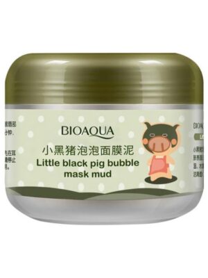 ماسک صورت حبابی بایو آکوا مدل Little Black Pig Bubble Mask Mud وزن 100 گرم