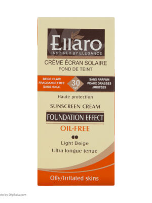 کرم ضد آفتاب رنگی الارو سری Foundation Effect مدل Light Beige مناسب پوست های چرب حجم 40 میلی لیتر